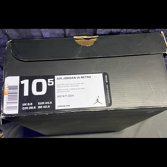 Box only. Jordan 14 wolf grey size 10.5 - Picture 2 of 6